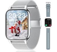 Popglory Montre Connectée Homme Femme avec Appel Bluetooth, 1,85'' Sport Smartwatch Moniteur de Fréquence Cardiaque/Tension Artérielle/SpO2/Podomètre/Sommeil, Montre Intelligente pour Android iOS