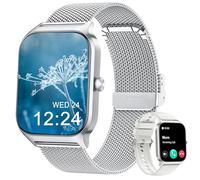 Popglory Montre Connectée pour Samsung Apple Android Phone, 1.85" Smartwatch Homme Femme avec Appel Bluetooth, Tensiomètre, Fréquence Cardiaque, SpO2, Stress, Sommeil, Podomètre, 100+ Sports, Cadeau