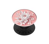 PopGrip Smartphone Maintien Support Vidéo Design Fleur Rose et Blanc