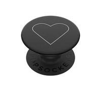 PopGrip White Heart Black Porte-doigt pour téléphone portable
