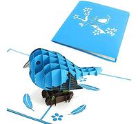 PopLife Cards Bluebird de bonheur 3d popup carte de voeux pour toutes les occasions birding sauvage, plis de printemps à plat pour l'anniversaire de la poste, fête des mères, remise des diplômes