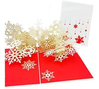 PopLife Cards Flocon de neige hiver flurry 3d pop up carte de voeux pour toutes les occasions - tondeuses d'arbres, artisans, scrapbookers - plis à plat pour l'envoi - fête de vacances, éléphant blan