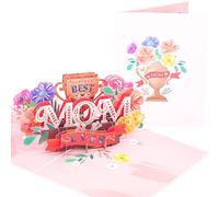 PopLife Carte pop-up 3D « Best Mom Ever » - Carte de fête des mères, anniversaire, félicitations, rétablissement - pour maman, épouse, sœur, grand-mère, belle-mère