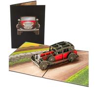PopLife Carte pop-up 3D classique automobile pour toutes les occasions - Anniversaire sur le thème de la voiture, fête des pères, félicitations, retraite, anniversaire de travail - Thinking of You
