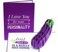 PopLife Carte pop-up 3D coquine aubergine - I Love You for Your Personality, mais... » Carte d'anniversaire inappropriée, cadeau de Saint-Valentin sexy, carte amusante pour mari, petit ami, fiancé