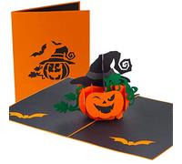 PopLife Carte pop-up 3D en forme de citrouille d'Halloween - Cadeau de fête, fantômes et citrouilles, surprise effrayante, carte d'Halloween - Se replie à plat pour l'envoi - Pour petits-enfants
