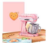 PopLife® Carte pop-up 3D pour la fête des mères, un anniversaire, la Saint-Valentin - Pour boulangers, pâtissiers, amateurs de cuisine, maman, grand-mère, épouse, petite amie - Jolie carte de vœux