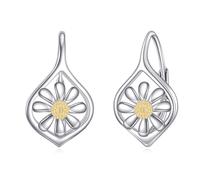 POPLYKE Boucles d'oreilles pendantes en argent sterling en forme de papillon/marguerite/lotus/étoile de David/mauvais œil pour femme, 20*11mm, Argent sterling, Zircone cubique