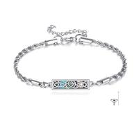 POPLYKE Bracelet urne celtique pour cendres - En argent sterling 925 - Coquille d'ormeau - Bijoux pour cendres - Pendentif médaillon pour femme et maman