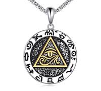 POPLYKE Collier Ancre / Boussole / Œil d'Horus Collier en Argent Sterling 925 Pendentif Corde Ancre Bijoux pour Homme Femme, 25*25, Argent sterling, Pas de gemme