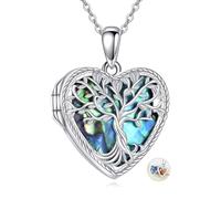 POPLYKE Collier médaillon photo en forme de cœur personnalisé pour femme avec image gravée