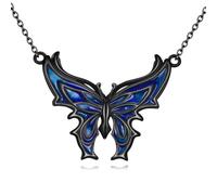 POPLYKE Collier papillon pour femme en argent sterling 925 avec pendentif papillon noir mignon, Argent sterling, Pas de gemme