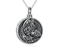 POPLYKE Collier urne funéraire en argent sterling avec outil de remplissage, Argent sterling