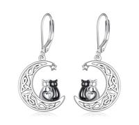 POPLYKE Dragonfly/Chat Chien Patte Imprimé/Tournesol/Hibou/Perle pour femme Argent Sterling Dangle Drop Boucles d'oreilles Bijoux pour femmes, 16 * 17MM, Argent sterling, Pas de gemme