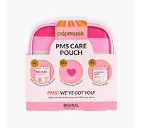 Popmask Big Hug PMS Care Kit de poche avec 4 patchs auto-chauffants pour crampes, 12 patchs à boutons et 4 lingettes intimes, pochette de voyage