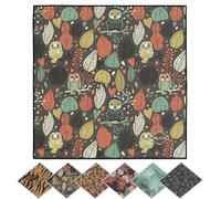 POPNWOW Chiffon de nettoyage en microfibre pour lunettes, appareil photo, objectif, téléphone portable, tablette, écran, verre (forêt nordique - hibou) 30 x 30 cm