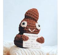 Popo Positif© | Cadeau Fun & Rigolo | Idee Drole | Fete Surprise | Anniversaire Festif | Enfant Frere Soeur Garcon Fille | Crochet | Poupee Humour | Ami Famille Copain Collegue Bureau | Jouet Comique