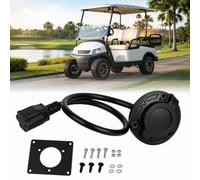 PopocolaLee Adaptateur de plaque de chargement avec prise 120 V pour batterie au lithium compatible avec E-Z-G-O TXT TXT36 Chariot de golf avec 7 vis