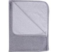 Popolini Nicky Couverture pour bébé en coton bio Gris/blanc 90 x 70 cm