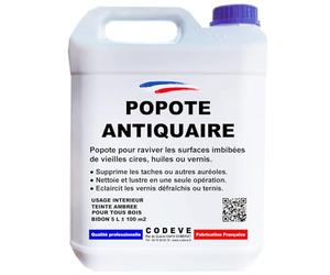 Popote Antiquaire - Codeve Bois - 5L - Intérieur - Redonner De La Brillance à Votre Bois Recouvert De Vernis, Cire Ou Huile.