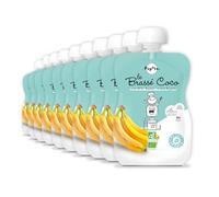 POPOTE - Brassé Coco Banane Bio Bébé 100 g - Dès 6 mois - Gourde Individuelle - Yaourt Végétal, Texture Onctueuse - Format Pratique à Emporter - Pack Familial 10 x 100 g - Sans Sucre Ajouté