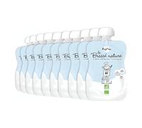 POPOTE - Brassé Nature Bio Bébé 100 g - Dès 6 Mois - Dessert, Gouter Lacté Onctueux et Naturel - Sans Sucre Ajouté, Source de Calcium - Pratique à Emporter - Pack Familial 10 x 120 g
