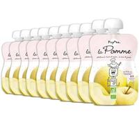 POPOTE - Compote de Pommes Bio - Dès 4/6 mois - Gourde Individuelle 120g - Recette Simple, Lisse - Première Découverte Fruit - Dessert, Gouter - Format Pratique à Emporter - Pack Familial 10 x 120g