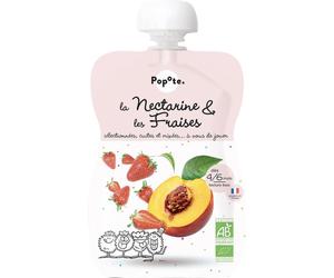Popote Gourde Nectarine Et Fraises Dès 4/6 Mois Bio 120g
