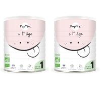 POPOTE - Lait Infantile 1er Âge Bio 400 g En Poudre Dès La Naissance - Avec des Oméga 3 Et 6, Vitamines Et Minéraux - Format Refermable Pratique - Préparation Facile - Sans Huile De Palme (Lot de 2)