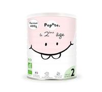 POPOTE - Lait Infantile 2eme Âge Bio 400 g - Lait En Poudre Dès 6 Mois - Formule complète et équilibrée - Avec des Protéines, DHA et Vitamines - Format Refermable Pratique - Préparation Facile