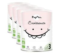 POPOTE - Lait infantile 3eme Age Bio 400 g - Lait en Poudre Dès 10 Mois - Formule Complète - Avec des Protéines, DHA, Fer et Vitamines Essentielles - Boîte Refermable Pratique (Lot de 4)
