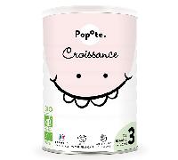 POPOTE - Lait infantile 3eme Age Bio 400 g - Lait en Poudre Dès 10 Mois - Formule Complète, Équilibrée - Avec des Protéines, DHA, Fer et Vitamines Essentielles - Boîte Refermable Pratique