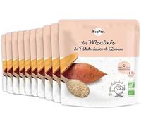 POPOTE - Mouliné Patate Douce Quinoa Bio - Repas Bébé Dès 8 Mois - Sachet Individuel 180g - Recette Simple et Saine - Format Pratique à Emporter - Pack Familial Économique 10 x 180g