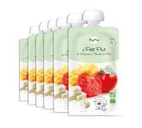 POPOTE - Petit Plat Macaroni, Tomate et Féta Bio Bébé 180 g - Dès 6 mois - Gourde Individuelle - Texture Lisse - Diversification Alimentaire - Format Pratique à Emporter - Pack Familial 10 x 180 g