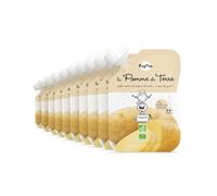 POPOTE - Purée de Pomme de Terre Bio Bébé - Dès 4/6 mois - Gourde Individuelle - Texture Lisse, Pratique - Féculent Doux et Rassasiant - Sans Sel Ajouté - Diversification Alimentaire - Pack 10 x 120 g