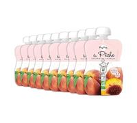 POPOTE - Purée Peche Pomme Bio - Dès 4/6 Mois - Recette 100% Fruits Sans Sucres Ajoutés - Texture Adaptée Aux Bébés - Idéal Pour Diversification Alimentaire - Format Pratique - Pack 10 x 120 g