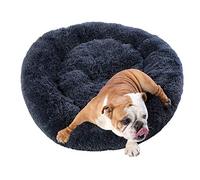 POPOTI Extra Large Dog Beds Sofa,Deluxe Fluffy Washable Round Dog Pillow Cat Cushion Pet Bed for Cat and Dog Snooze Sleeping Kennel (L-70cm, Black)
