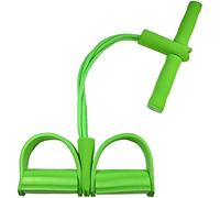 POPOTI Foot Pedal Exercise Band, Sit Up Bodybuilding Expander Rally Elastic Rope 4-Tube Pull Rope Fitness Accessories for Abdomen Waist Arm Training Resistance Band (Green)