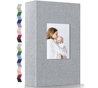 Popotop Album photo de 10 x 15 à 300 photos avec couverture en lin avec 300 poches horizontales, albums photos à enfiler pour photos de famille, anniversaire de mariage, vacances de bébé