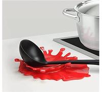 Popowbe Repose-cuillère support en silicone en forme de Ketchup Supports Splash Repose-cuillère en Moutarde de cuisine cuisson Aid Porte-gobelet Creative Cadeau