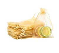 POPOYU 100Pcs Sachet Organza Ou, 9×12cm Pochette Bijoux, Sachet Lavande Vide, Tulle Dragées, Sachet Dragees, Pochon Bijoux, Sac Organza, Sac Cadeau Tissu, Jewellery Drawstring Bag, Pochons