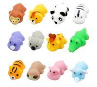 POPOYU 12Pièces Animaux Kawaii Mochi Squishy Toys,Mignon Animaux Squishy Anti Stress Enfant,Mini Squishies Soft Squeeze Jouet,Cadeau Halloween Noël Pâques Anniversaire Invites Pochette Surprise Enfant