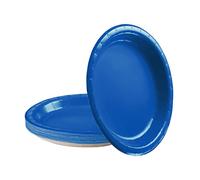 POPOYU 16 Pièces Assiettes en Papier de Fête Bleu Foncé,Assiettes Carton Anniversaire,18cm Rondes Solides Assiette Dessert Carton Anniversaire pour Noël Picnic,Anniversaire,Mariage Fournitures de