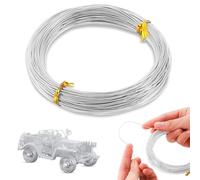 POPOYU 1mm Aluminium Draht, 50M biegbar graviert Silber Metallic Draht für Fahrrad Modellierung Skelett Handwerk Floral Making, Schmuckherstellung, Draht Weben und Wickeln