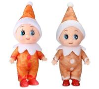 POPOYU 2 Pièces Mini Bebe Lutin Farceur de Noel,Bébé Lutin Farceur de Noel,Bébé Poupée Elfe Accessoire Lutin Farceur de Noel,Petites Poupées Elfes de Noël pour Filles et Garçons Jouet Fantaisie