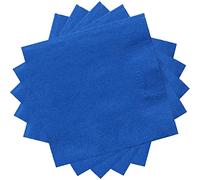 POPOYU 20 Pièces Serviettes Bleu, Joyeux Anniversaire, Serviette de Table en Tissu pour Fête, Mariage, Cocktail, Boissons, Restauration