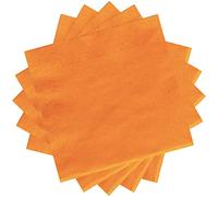POPOYU 20 Pièces Serviettes Papier Orange,Table Papier Serviette Joyeux Anniversaire,Serviettes de Fête Serviette de Table en Tissu ServiettePapier Mariage pour Cocktail,Boissons,Restauration