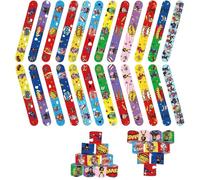 POPOYU 24PCS Slap Bracelet à Claquer,Super Héros Slap Bandes Slap Bracelet Enfant,Jeu de Bracelets Sac Cadeau pour Filles et Garçons Cadeaux d'anniversaire et de Classe