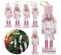 POPOYU 6 Pièces Casse Noisette en Bois Noel,13cm Casse-Noisettes Figurine Casse Noisette,Nutcracker Soldier Figure Casse Noisette Décor Poupée Ornement pour Arbres de Noël Deco de Table Noel