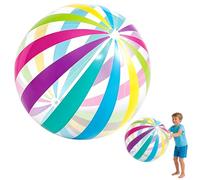POPOYU Balles de plage gonflables de 50,8 cm - Rayures colorées - Jouet de plage pour piscine, décoration de fête d'été